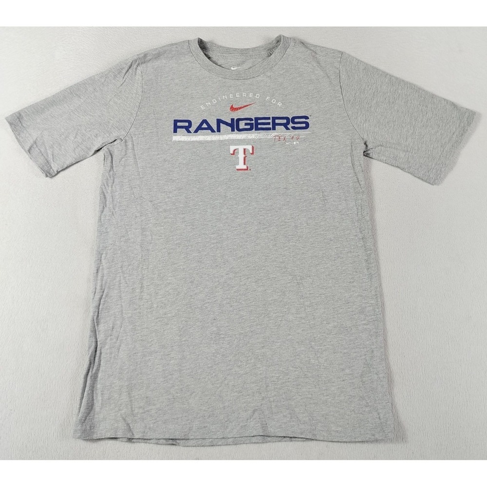 Texas Rangers Shirt Boys XL 18/20 Gray MLB‎ Baseball Nike Engineered Graphic Tee